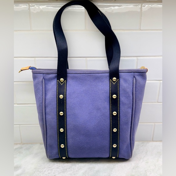 LOUIS VUITTON Y2K Vintage 2006 Blue Canvas Antigua Cabas - Picture 3 of 16